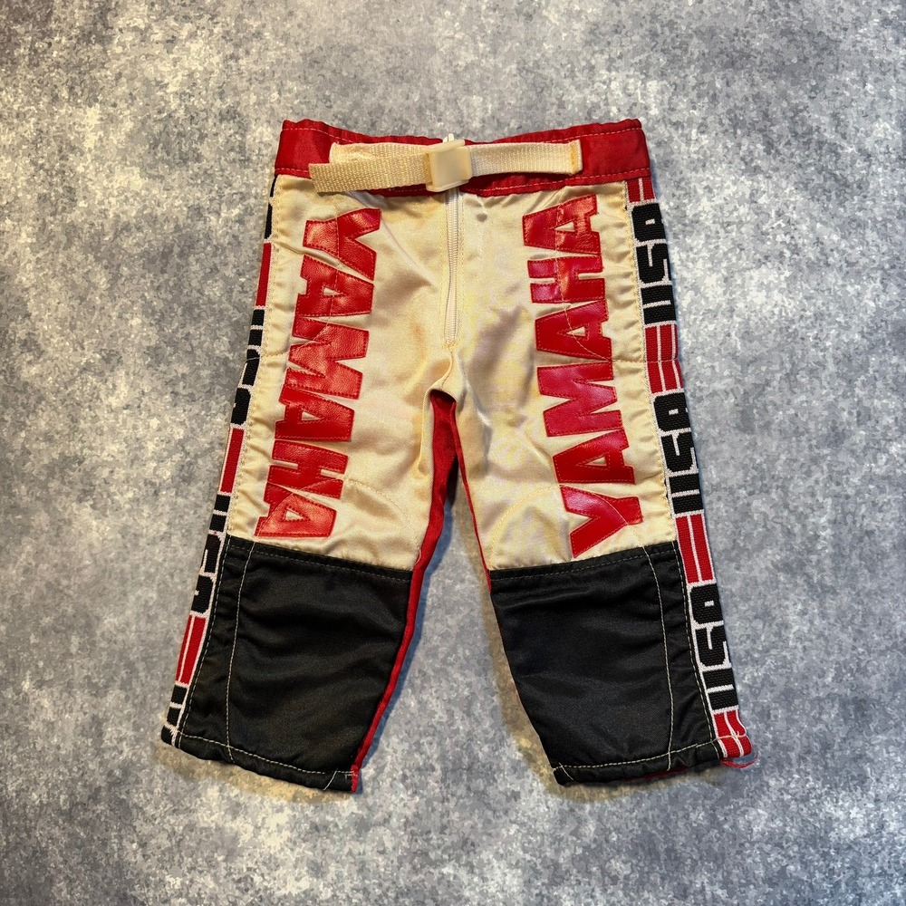 Vintage Yamaha USA Kids Motocross Racing‎ Pants Red White Toddler 12-24 mos